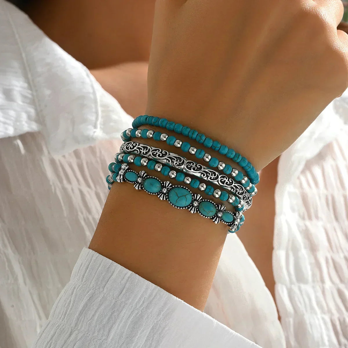 Bohemian Turquoise Bracelet Set