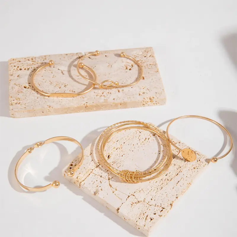 Elegant Golden Bracelet Set