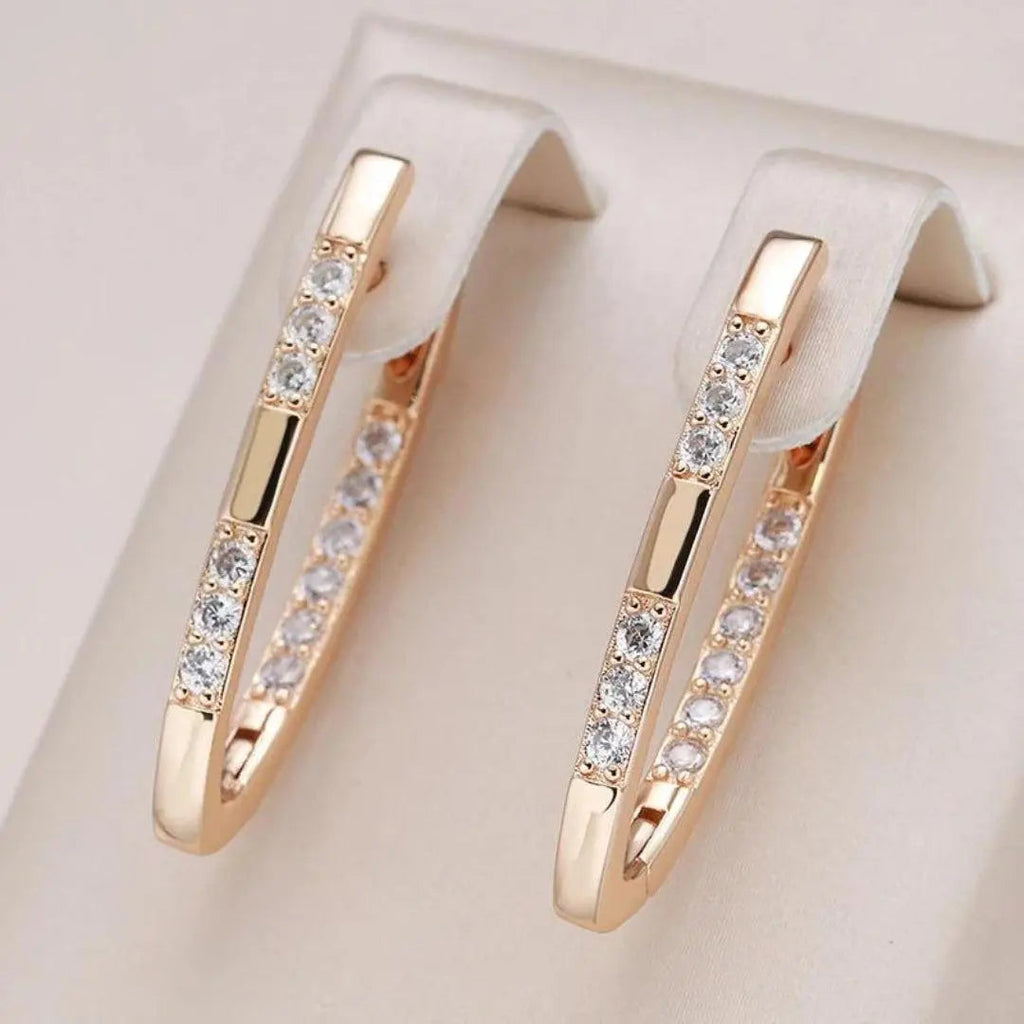Elegant earrings adorned with zirconia stones