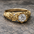 Golden Leaf Zirconia Ring