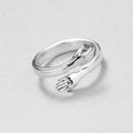 Silver Cuddle Ring with Customizable Fit