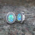 Antique Round Turquoise Stone Stud Earrings