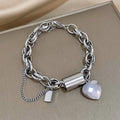 Timeless White Gold Heartened Chunky Bracelet