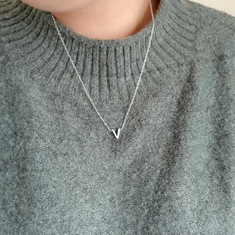 Shining Alphabet Pendant Necklace