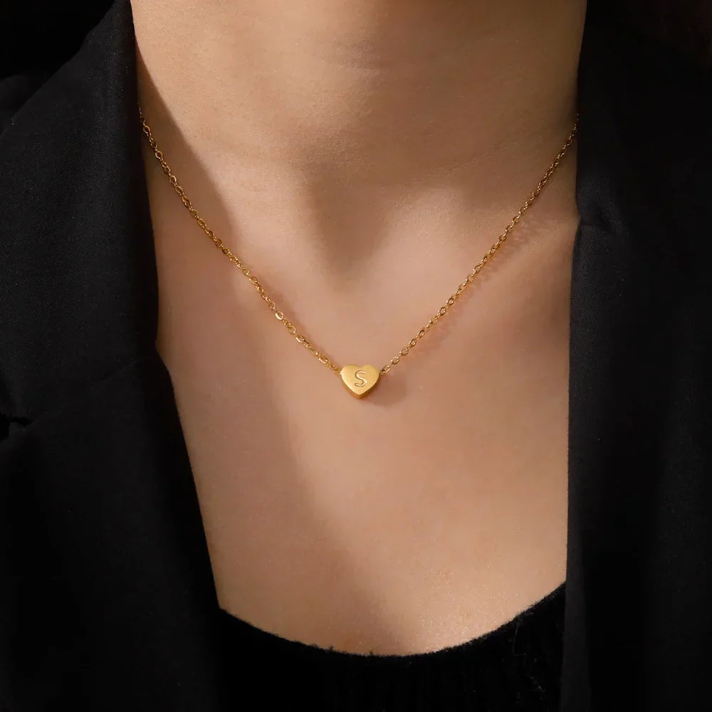 Timeless Heart Initial Choker Necklace