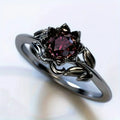 Vintage Red Stone Flower Ring