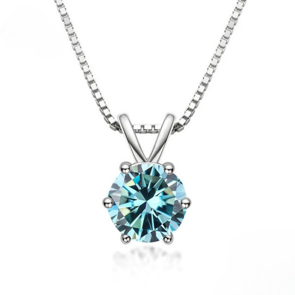 Elegant solitaire necklace with moissanite