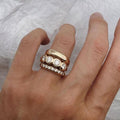 Set of Brilliant Gold Forged Rings