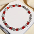 Silver Ruby Swirl Bracelet