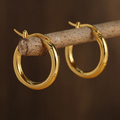 Polished Silver Classic Hoop Earrings