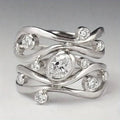 Irregular Vintage Ring with Zirconia in Silver