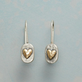 Vintage Silver Golden Heart Earrings