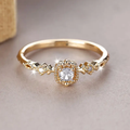 Vintage Crystal Bright Golden Ring