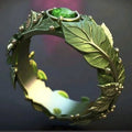 Exotic Ring with Green Leaf